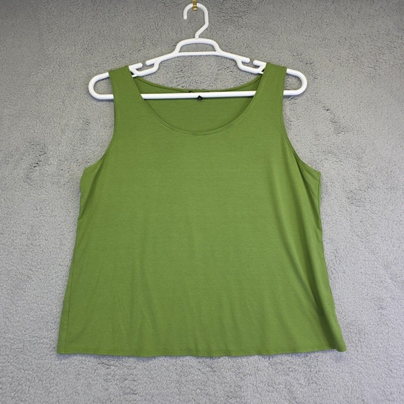 Eileen Fisher‎ Tank Top Womens Plus Size 1X Scoop Neck Stretch Boxy Minimalist - Picture 1 of 11